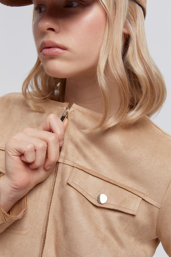 Milano Cazadora beige efecto ante Beige