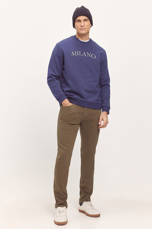 Milano Sweatshirt com gola redonda Azul