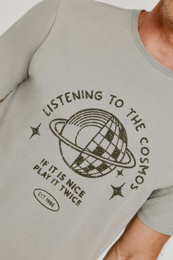 Springfield T-shirt gr&aacute;fica Springfield Estampado cinza