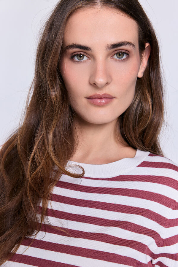 Milano Camisola riscas gola redonda Estampado verde