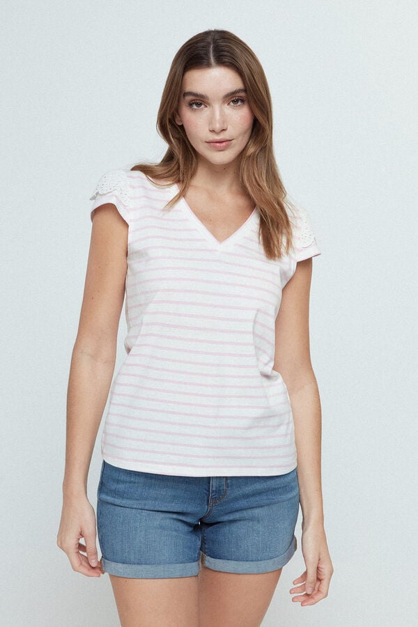 Fifty Outlet Camisola riscas Rosa
