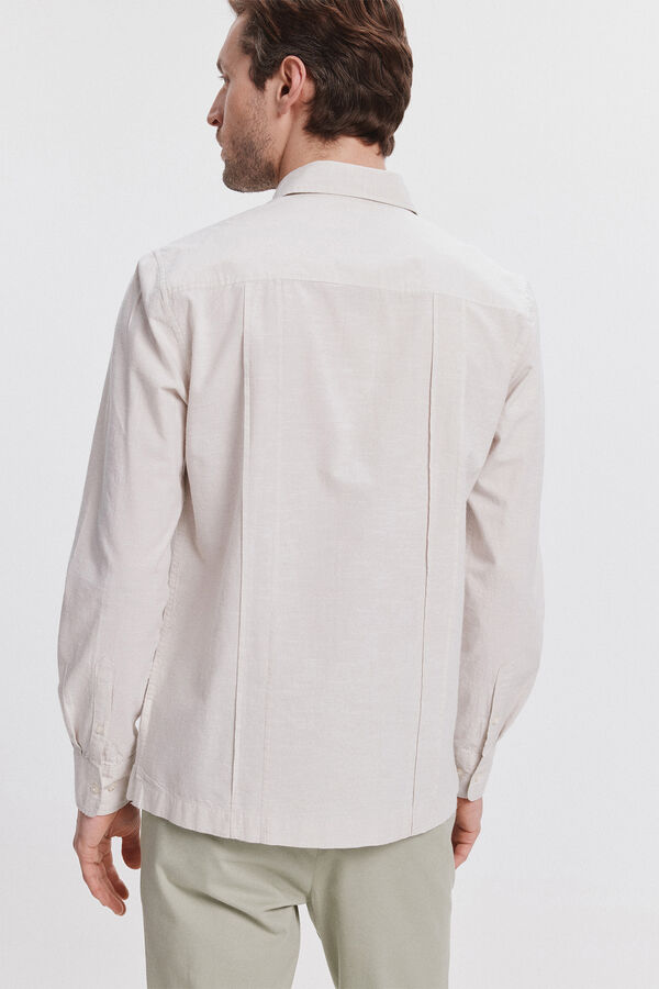 Milano Guayabera Bolsillos Ligera Beige