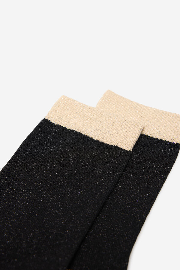 Milano Calcetines de lurex con contraste Granate