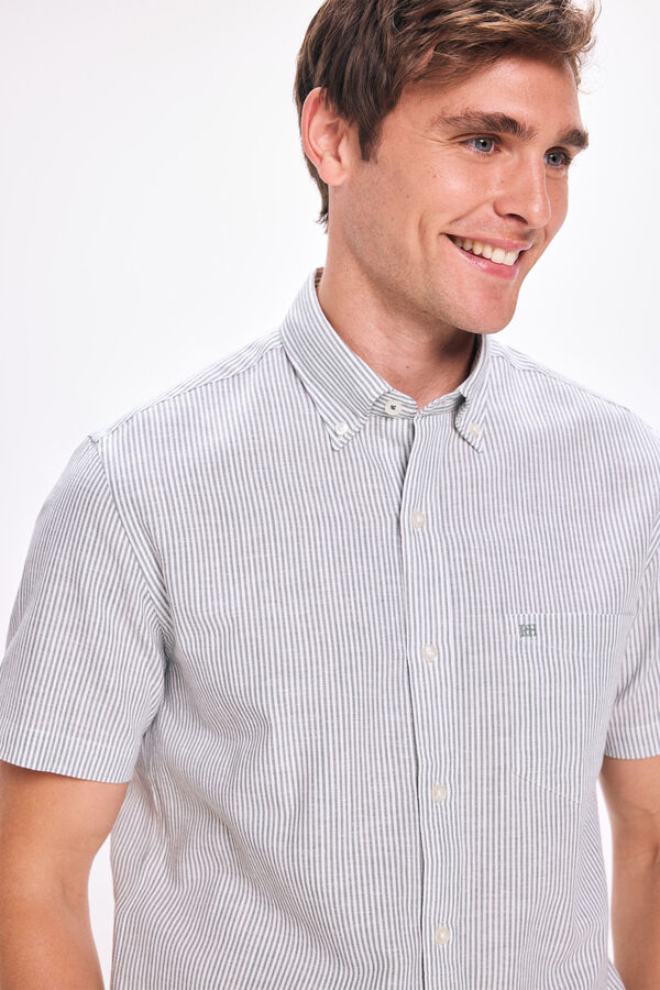 Pedro del Hierro Camisa de linho Pedro Del Hierro Verde escuro