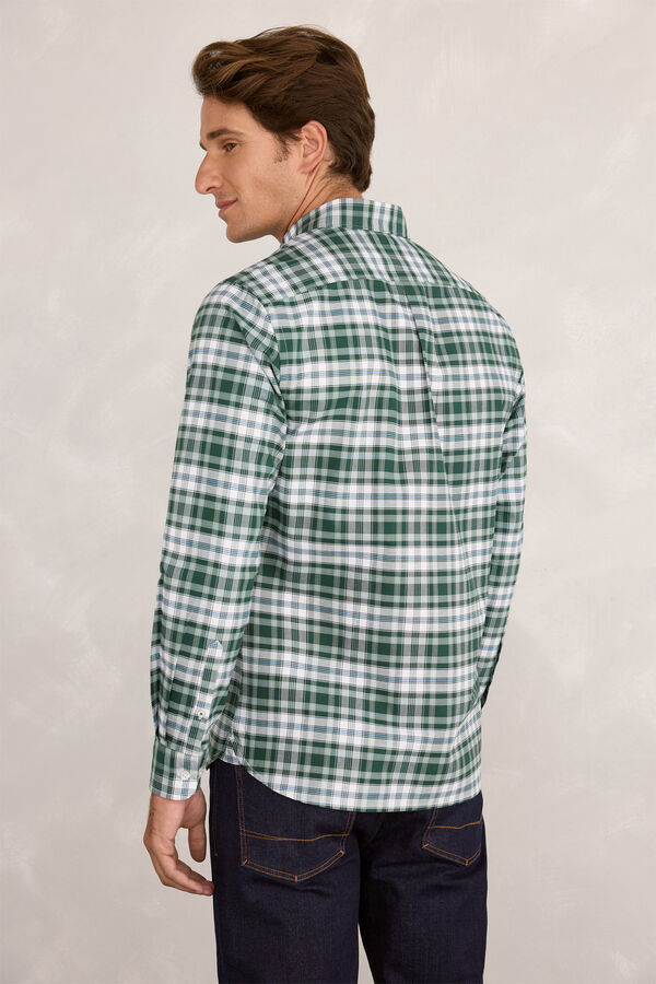 Pedro del Hierro Camisa esportiva xadrez Verde escuro