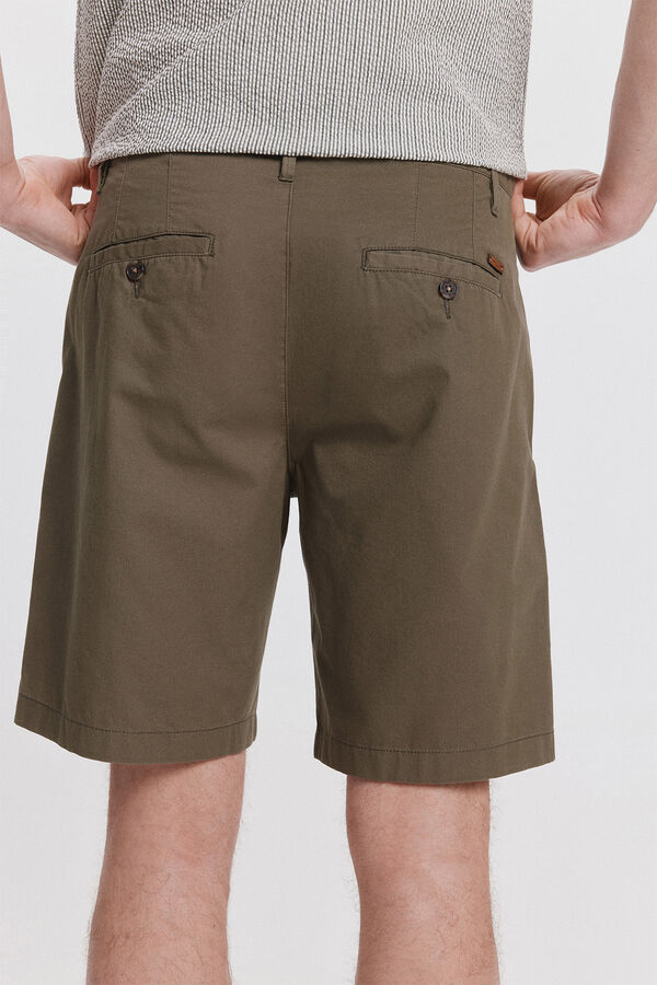 Milano Bermuda Clásica Lisa Kaki Oscuro