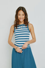 Milano Top nadador de rayas Azul Oscuro