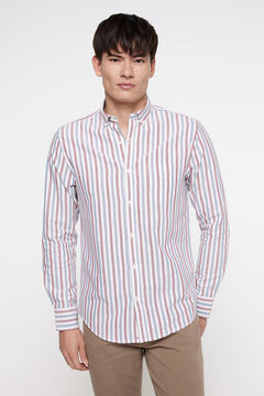 Fifty Outlet Camisa oxford riscas Maroonn