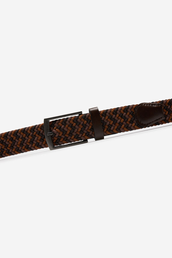 Milano Cintur&oacute;n trenzado marr&oacute;n natural