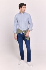 Milano Camisa lisa manga comprida Azul claro