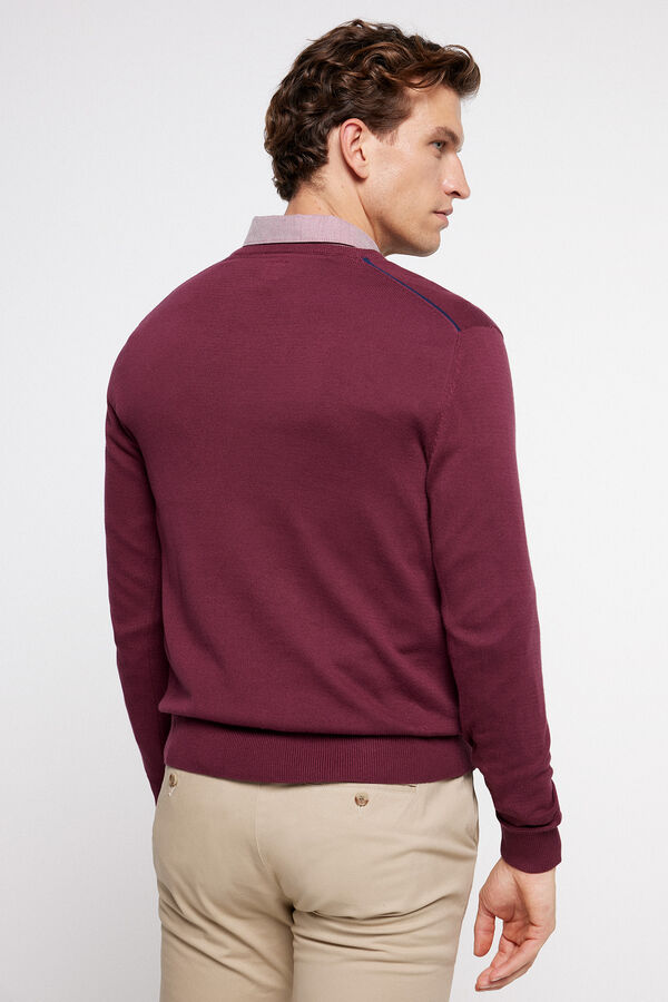 Fifty Outlet Jersey básico PDH cuello pico burgundy