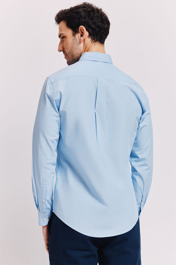 Milano Camisa lisa manga larga Azul Claro