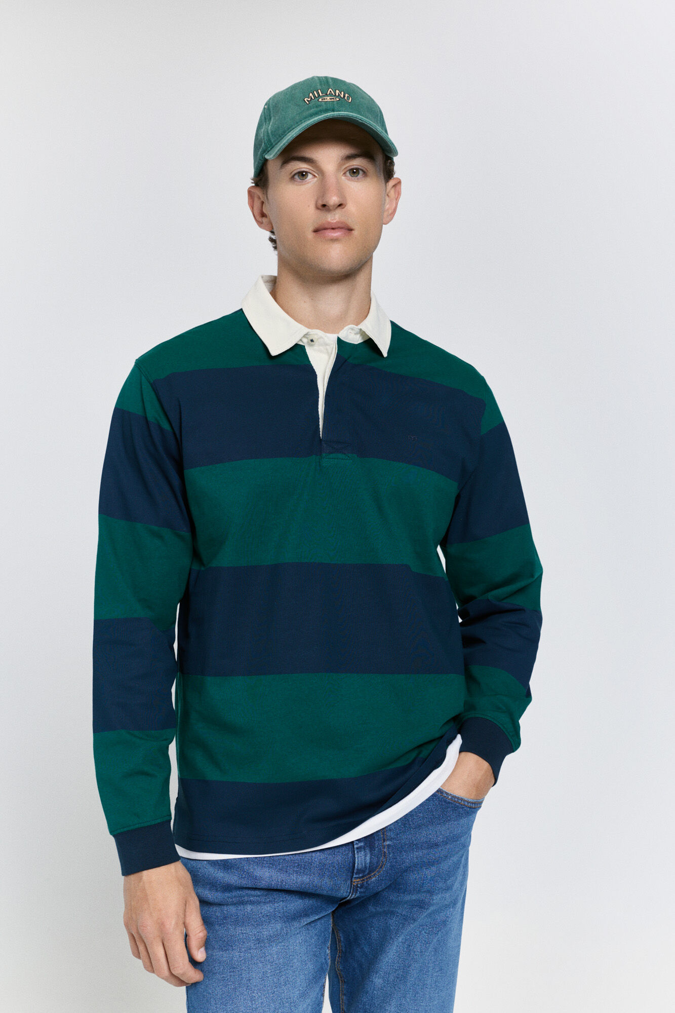 Milano Polo estilo rugby rayas