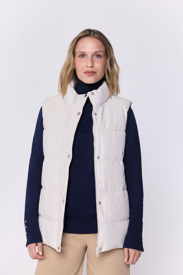 Milano Colete acolchoado de couro colete Marfim
