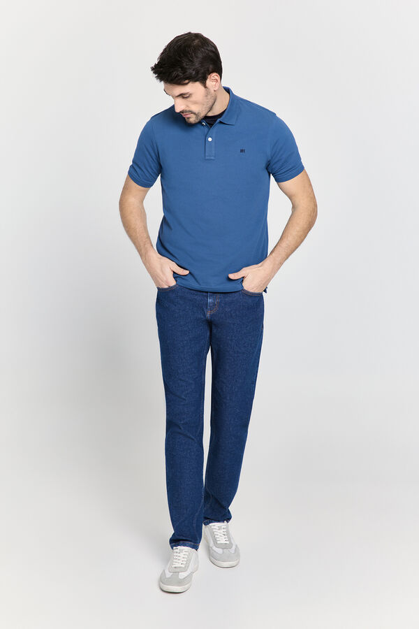 Pedro del Hierro Polo b&aacute;sico manga curta Azul