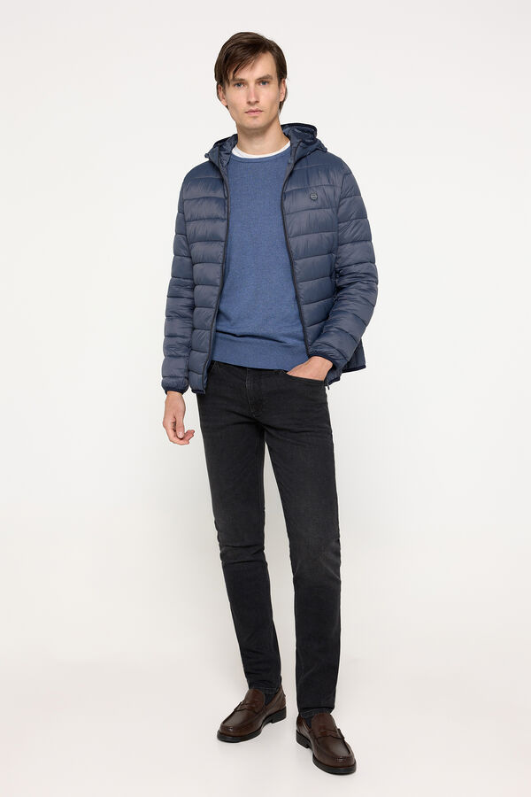 Milano Jersey cuello caja parche Azul