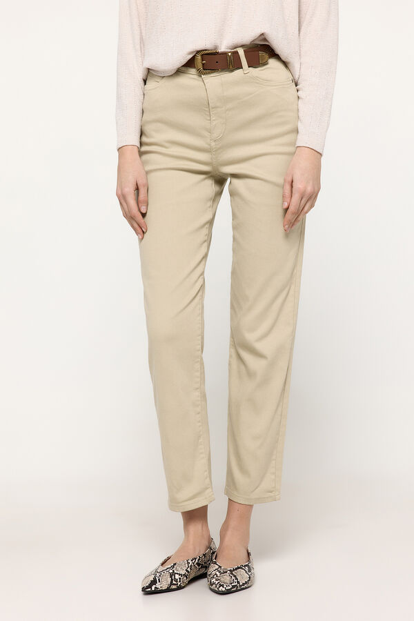 Milano Cal&ccedil;a com cinco bolsos Bege