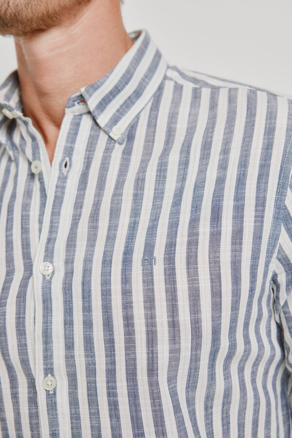Milano Camisa rayas manga larga Azul Claro