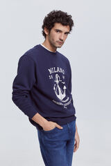 Milano Sudadera Algod&oacute;n estampada Navy