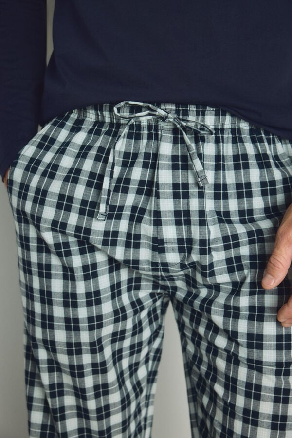 Milano Pijama de malha e tecido Marinho