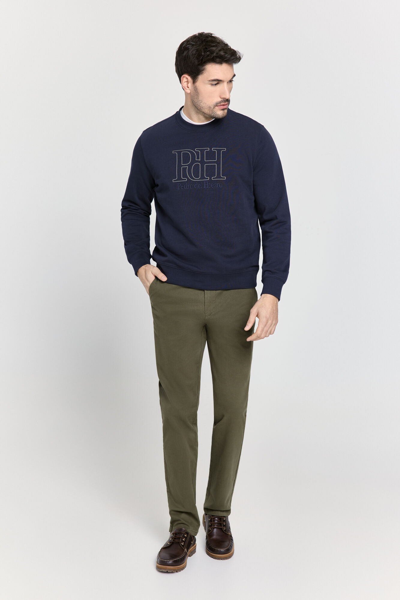 Pedro del Hierro Sudadera cuello redondo con logo