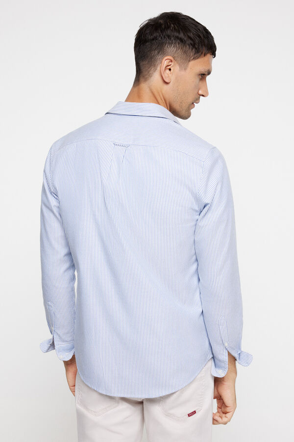 milano Camisa oxford riscas Estampado azul