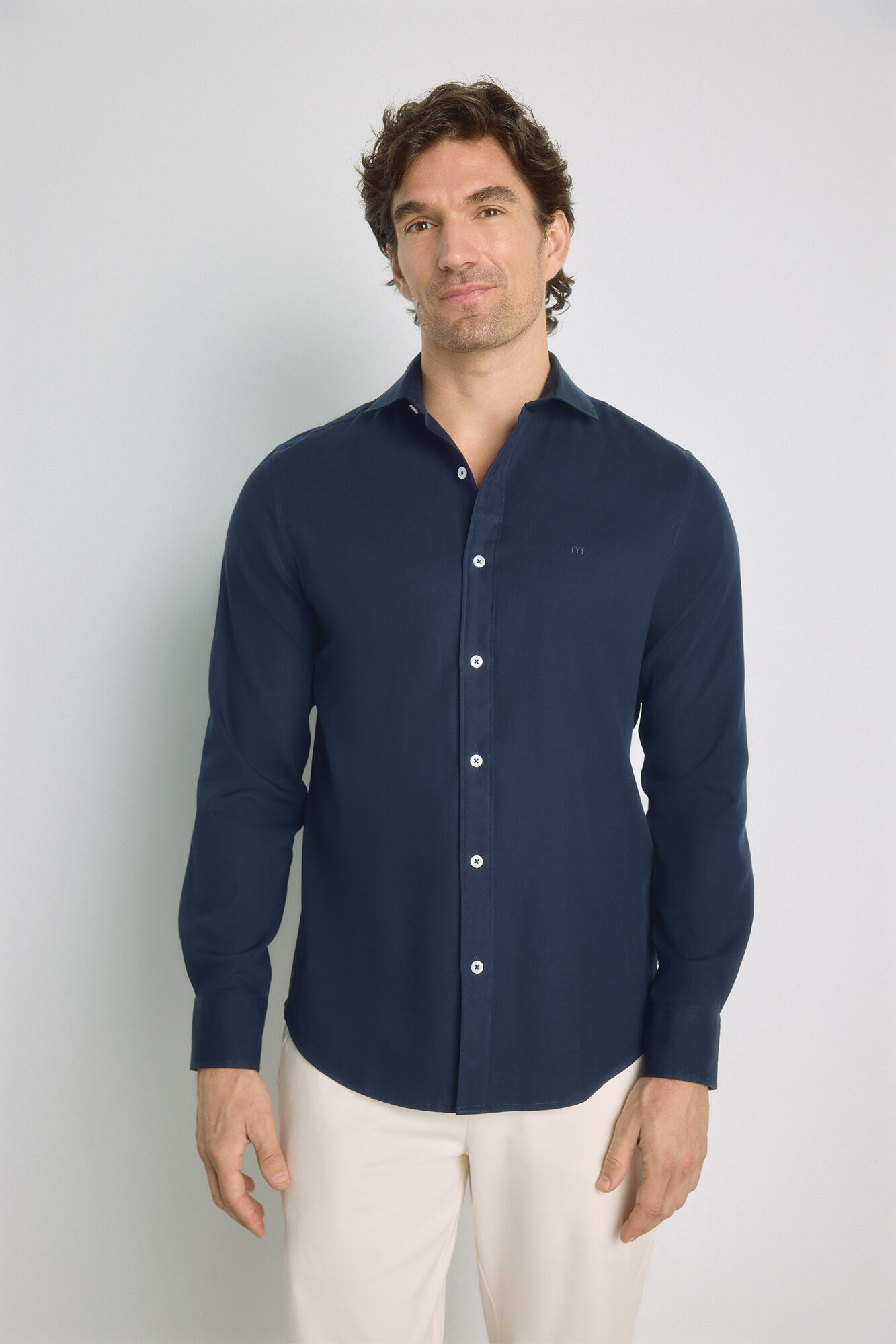 Milano Camisa lisa de manga comprida
