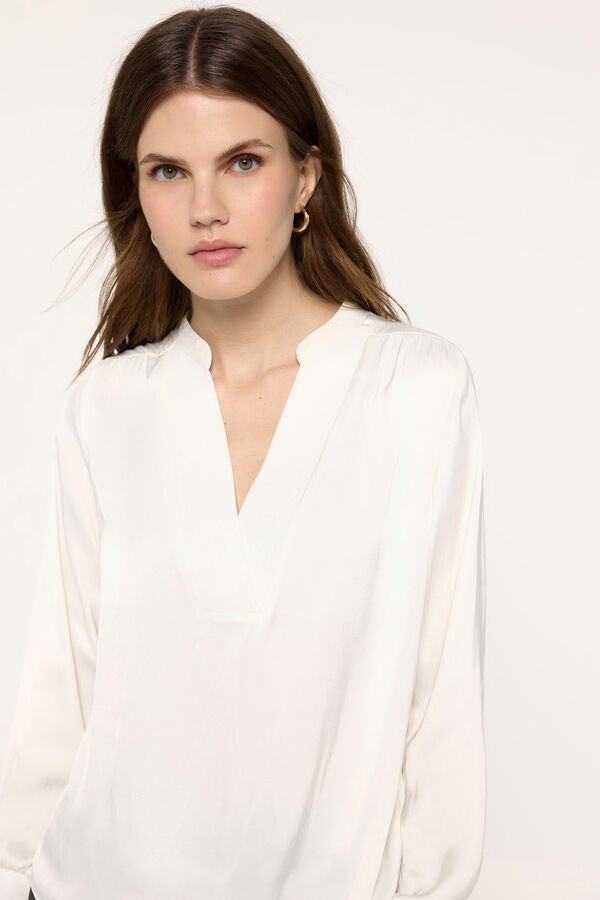 Milano Blusa de cetim. Marfim