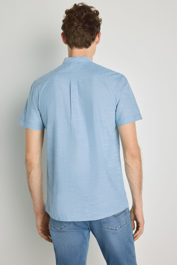 Milano Camisa gola mao manga curta Azul claro