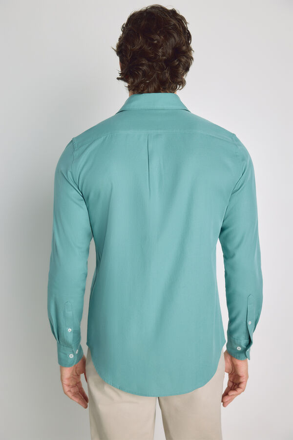 Milano Camisa lisa manga larga Azul