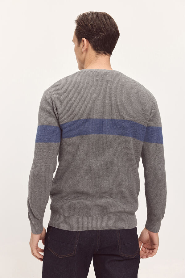 Springfield Camisola b&aacute;sica com gola caixa redonda SPF Cinza medio