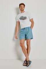 Milano Fato de banho estampado floral Azul