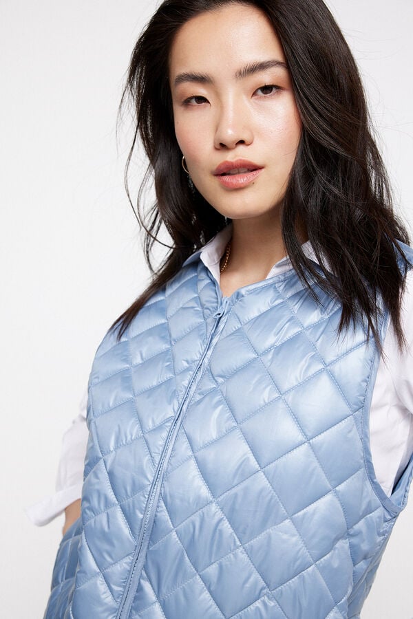 milano Colete curto acolchoado Turquesa