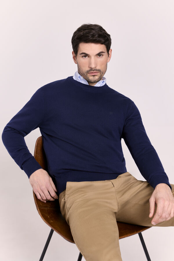 Milano Jersey cuello caja Navy