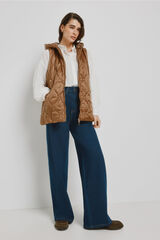 Milano Colete acolchoado com capuz Castanho