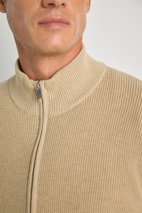 Milano C&aacute;rdigan cremallera Beige