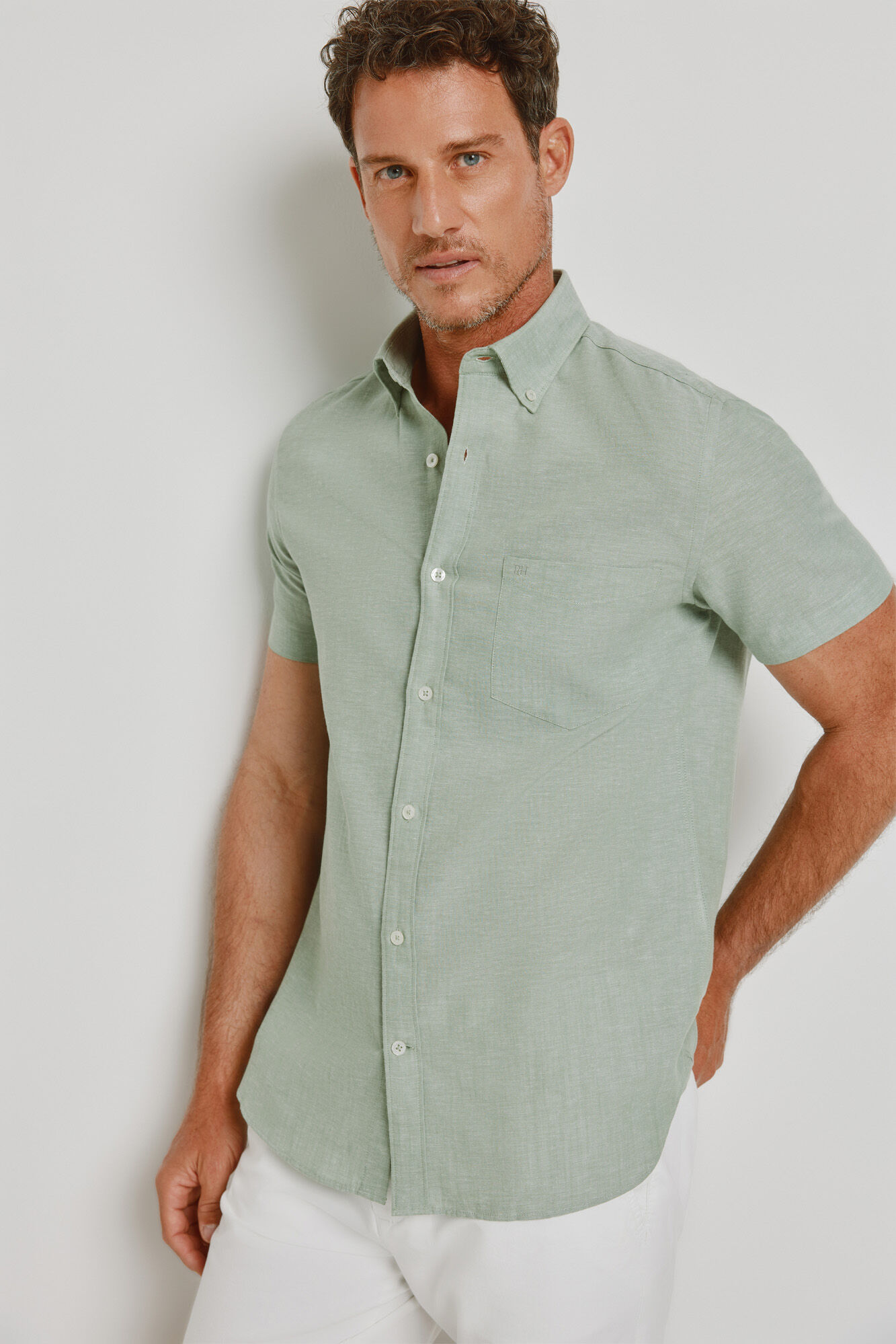 Pedro del Hierro Camisa lisa de manga curta