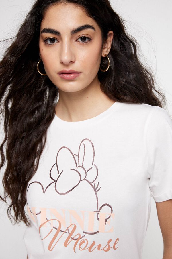 Fifty Outlet Camiseta Minnie Mouse foil Blanco