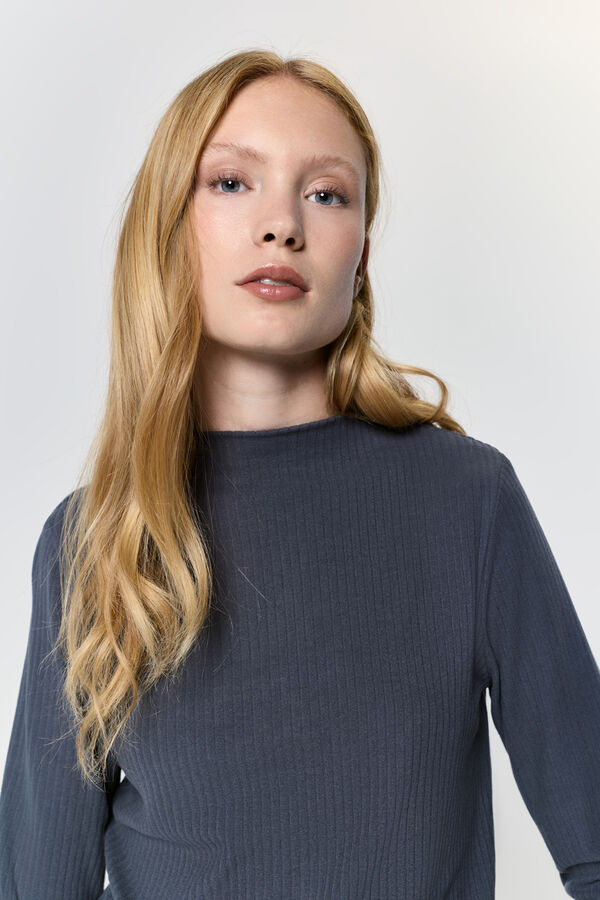 Milano Camisola com efeito veludo cotel&ecirc; de soft touch Cinzento oscuro