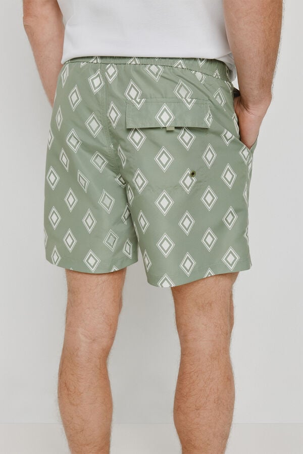 Milano Fato de banho estampado losangos C&aacute;qui