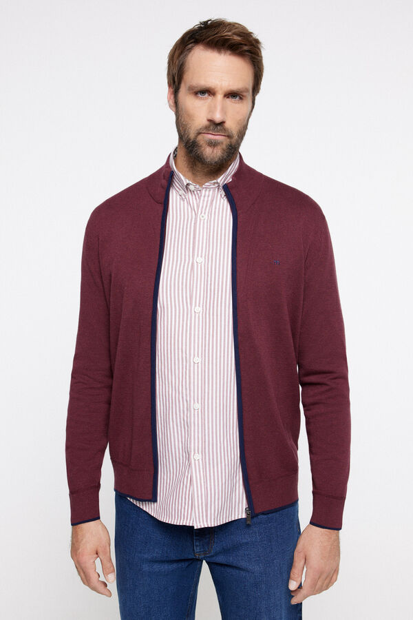 Fifty Outlet Cardigan cremallera Algodón. red