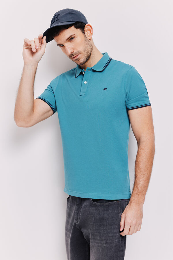 Pedro del Hierro Polo manga curta Azul