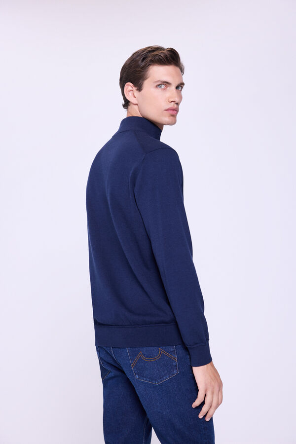 Milano Camisola de malha com meia fecho-éclair Marinho