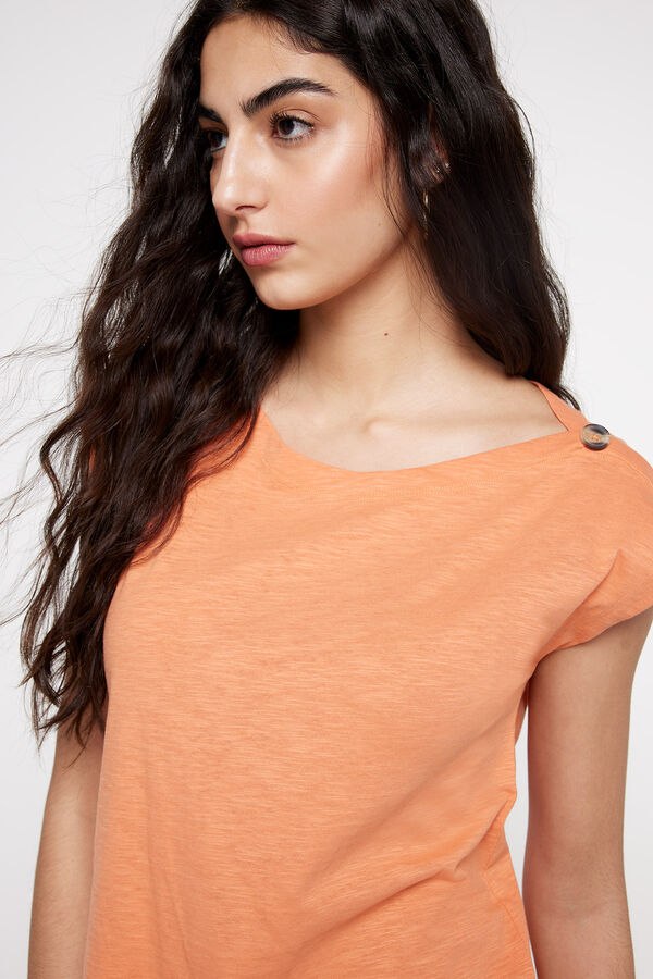 Fifty Outlet Camiseta botones hombro Naranja
