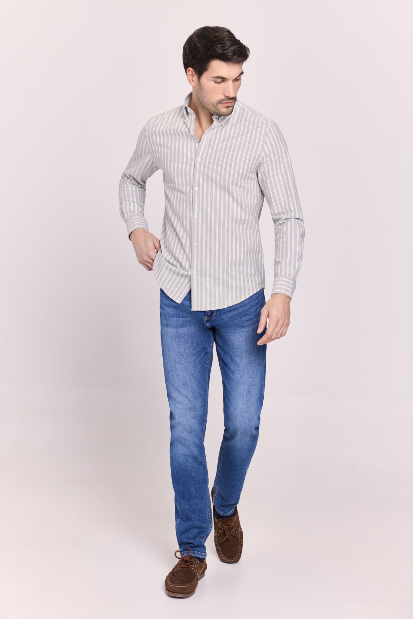 Milano Camisa de manga comprida &agrave;s riscas