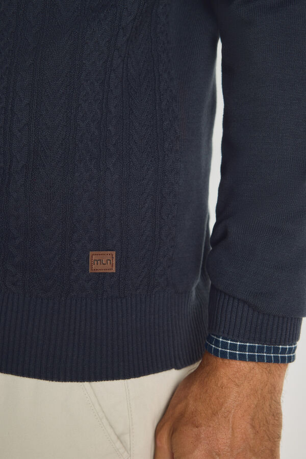 Milano Jersey cuello caja Navy
