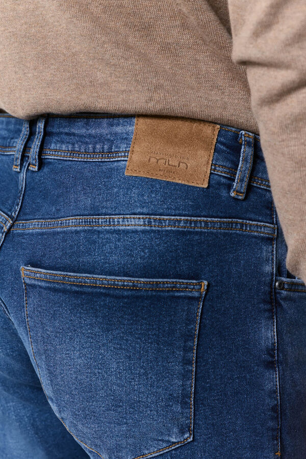 Milano Calças chino com ajuste confortável Azul