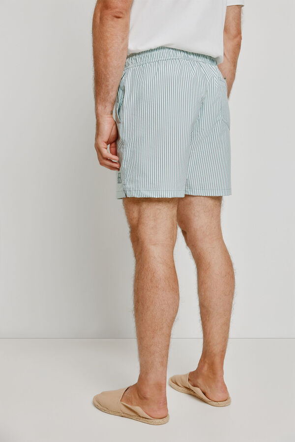 Pedro del Hierro Fato de banho &agrave;s riscas Azul