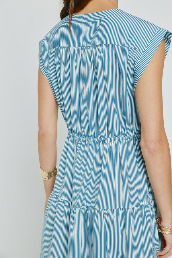 Milano Vestido escote pico Azul Oscuro