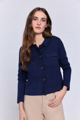 Milano Cardigan grueso con bolsillos Navy